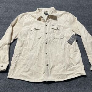 Brixton Shirt Jacket Mens 2XL Whitecap Durham Corduroy Snap Button Relaxed Fit